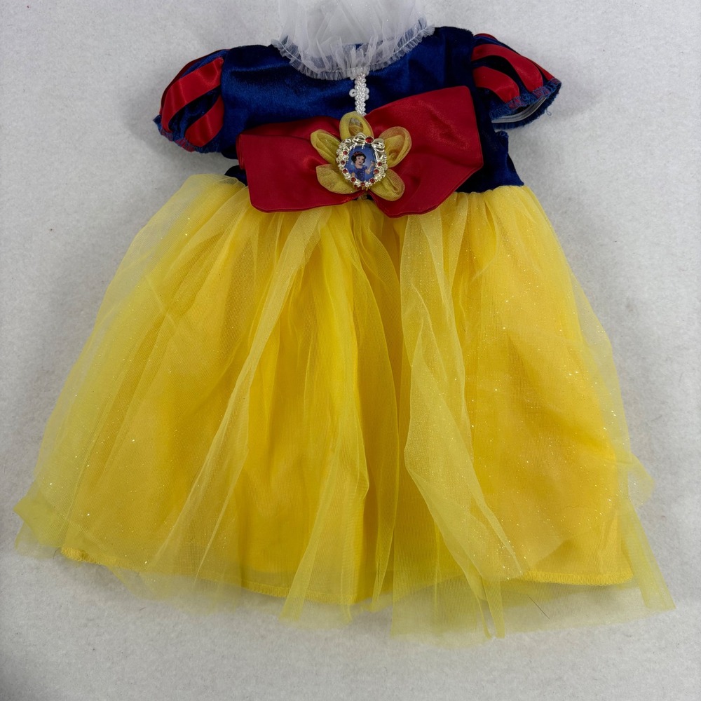 Disney Baby Snow White Costume Dress Infant 12-18Mo Yellow Blue Tulle Princess